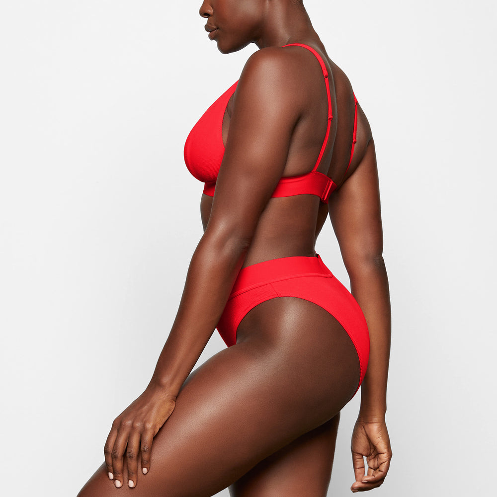 Skims COTTON RIB MID RISE Brief Rood | 53YTJNAQG