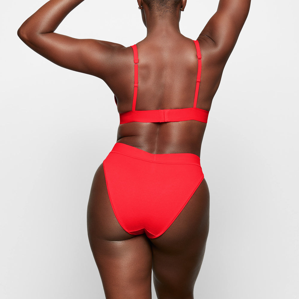 Skims COTTON RIB MID RISE Brief Rood | 53YTJNAQG