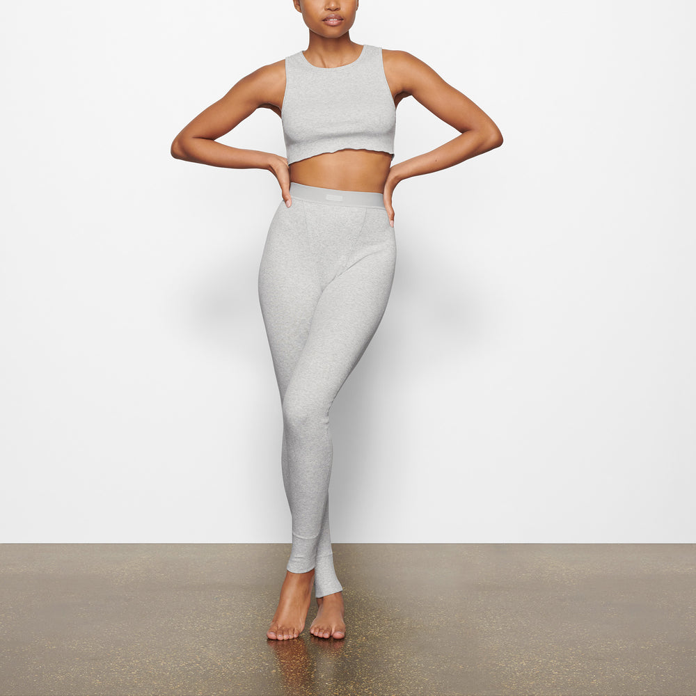 Skims COTTON RIB SUPER CROP Tank Lichtgrijs | 26PNRWIKJ