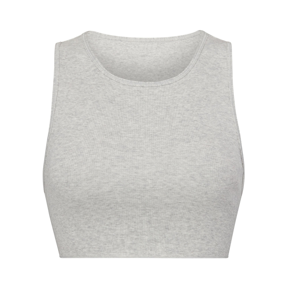 Skims COTTON RIB SUPER CROP Tank Lichtgrijs | 26PNRWIKJ