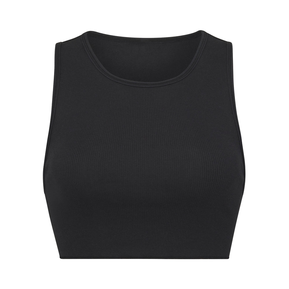 Skims COTTON RIB SUPER CROP Tank Zwart | 07FSHNMBE