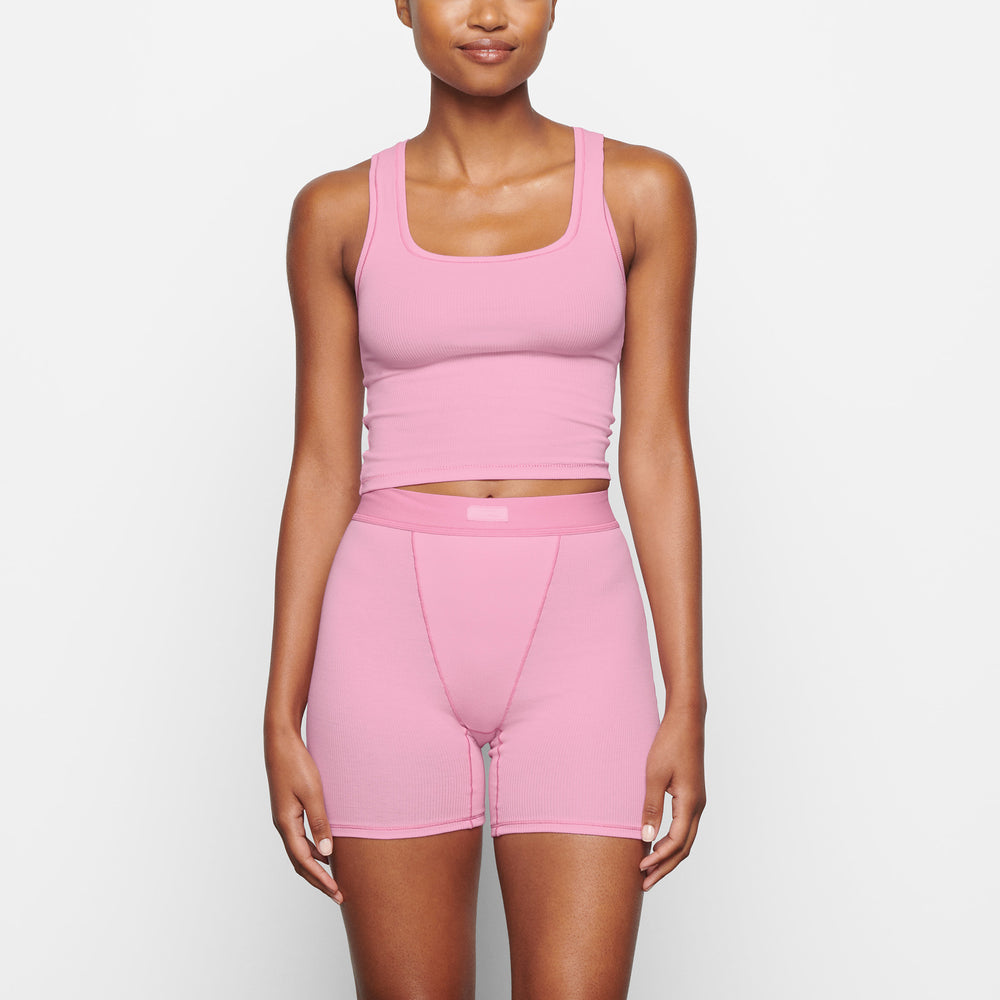 Skims COTTON RIB Tank Roze | 32SVAOGYU