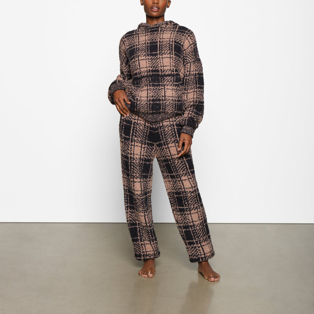 Skims COZY KNIT UNISEX Hoodie PLAID | 10HVKUJOC