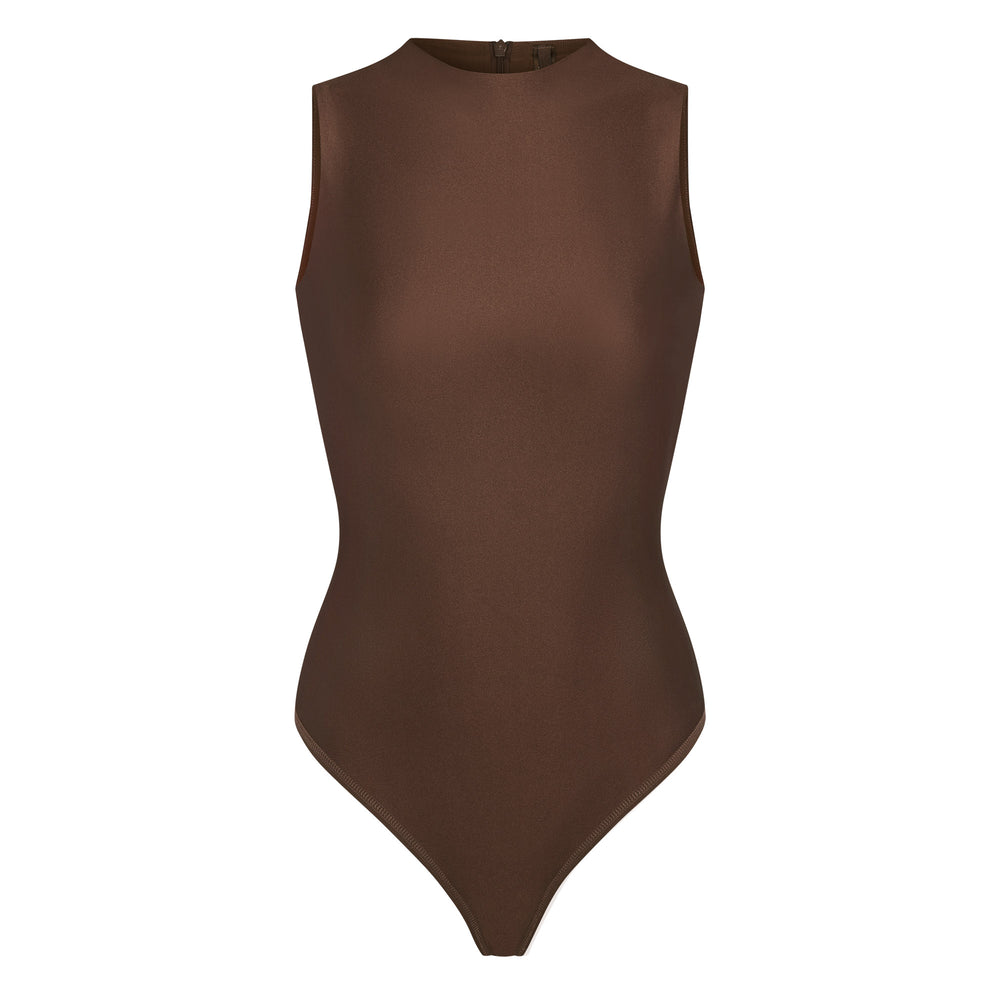 Skims DISCO SLEEVELESS Mock Neck Bodysuit Chocola | 79MDSCYFQ
