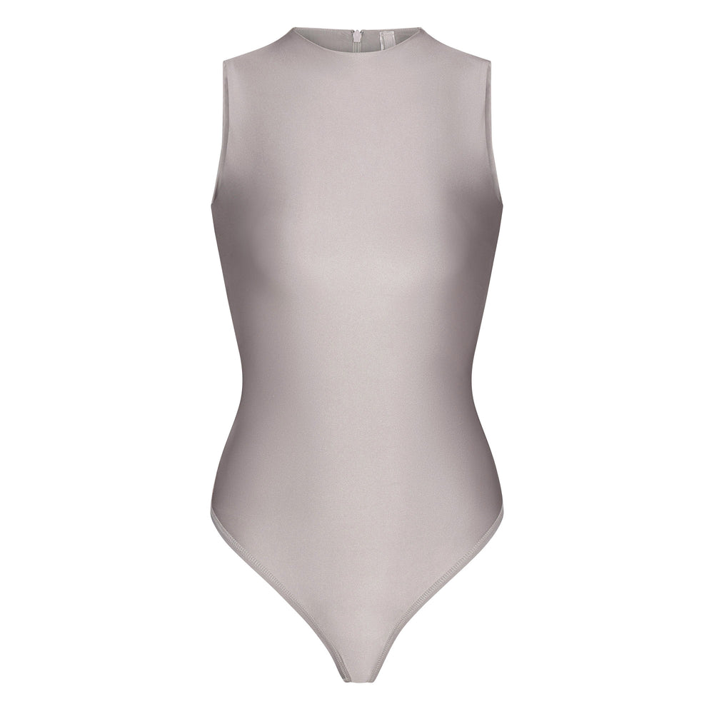 Skims DISCO SLEEVELESS Mock Neck Bodysuit Zilver | 87RMWOGBQ