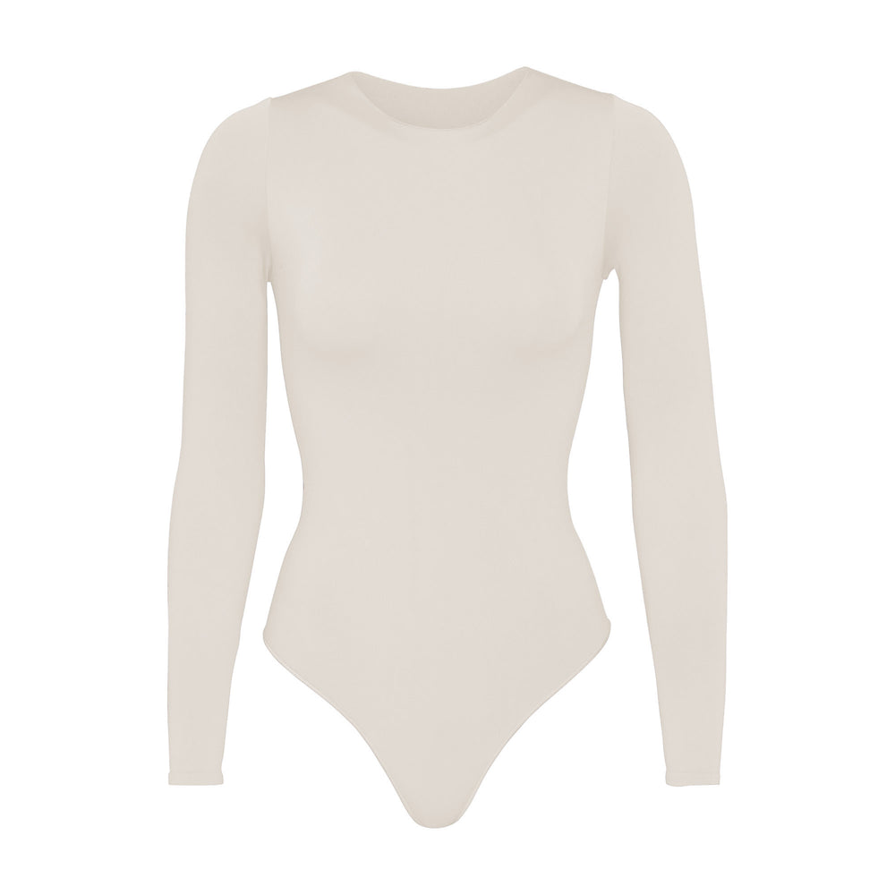 Skims ESSENTIAL CREW NECK Long Sleeve Bodysuit Wit | 28OWCVDUB