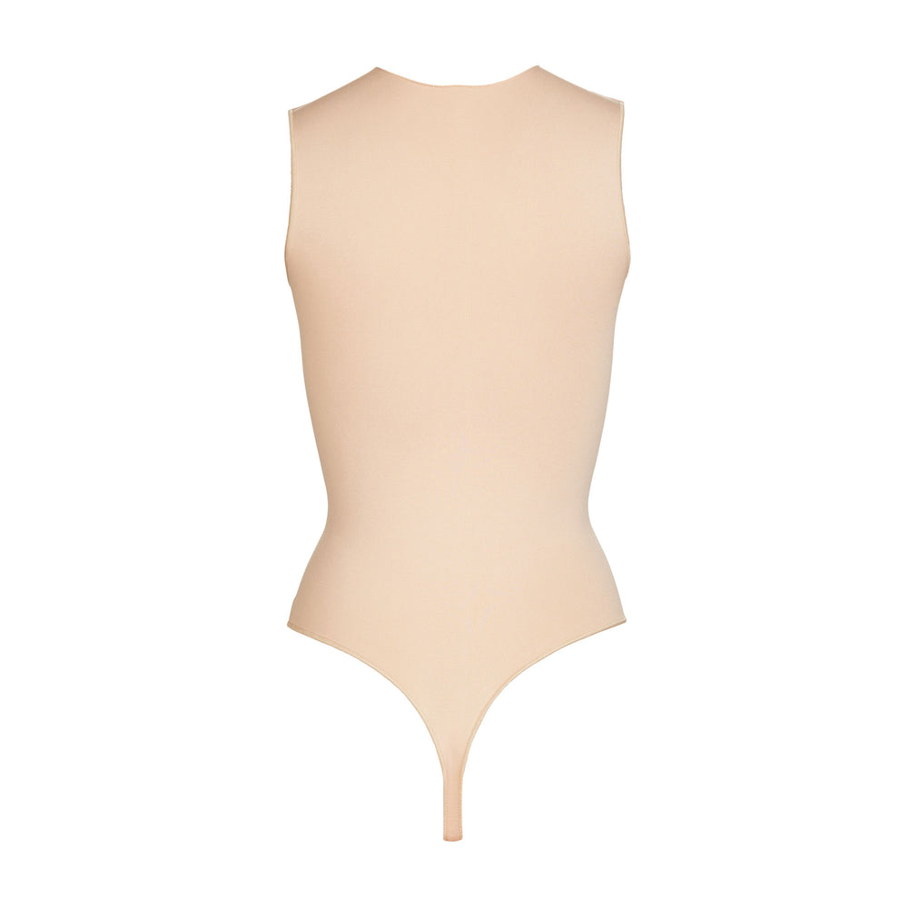 Skims ESSENTIAL CREW NECK Sleeveless Bodysuit Bruin Grijs | 16QCVEZRT