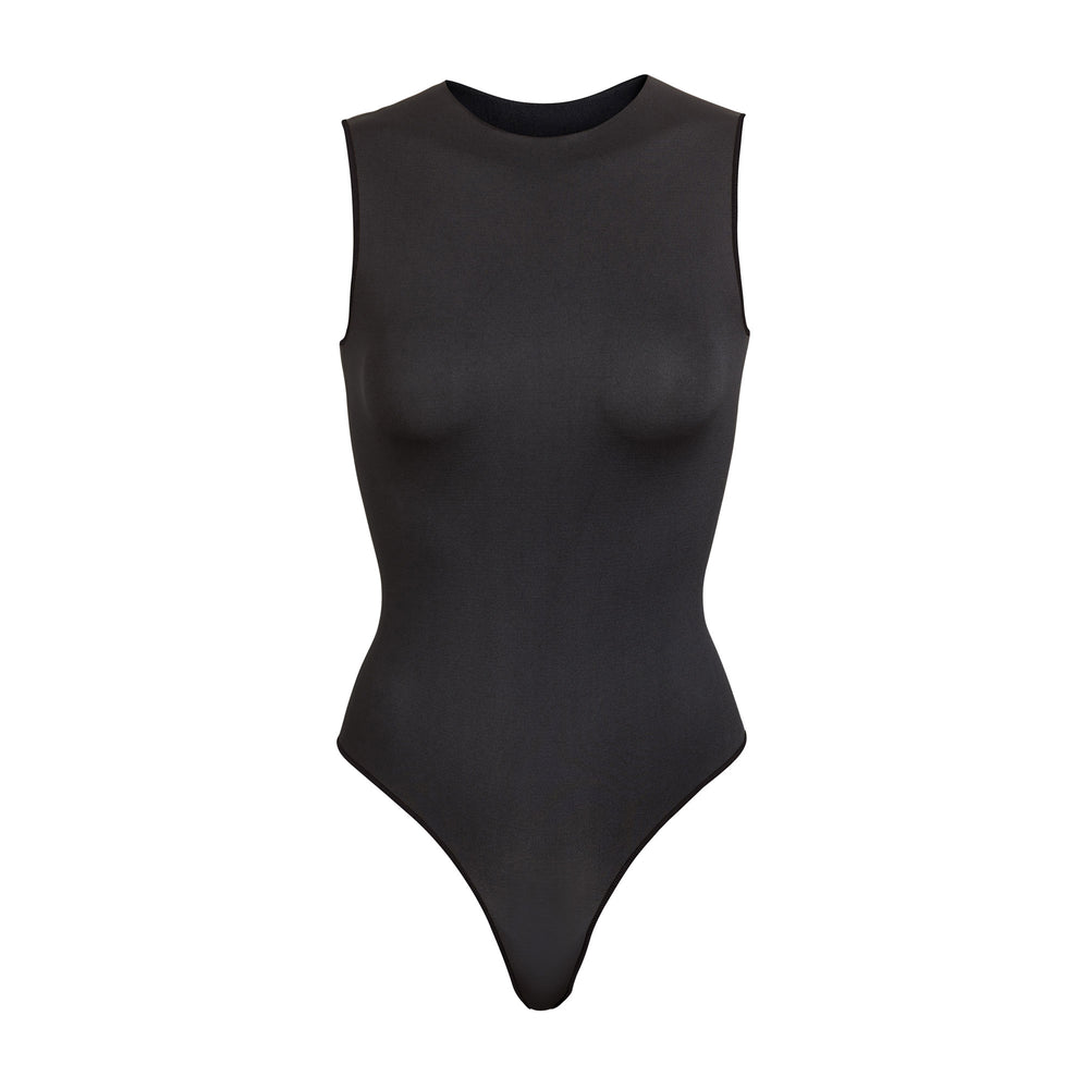 Skims ESSENTIAL CREW NECK Sleeveless Bodysuit Zwart | 57ZAGPRTO