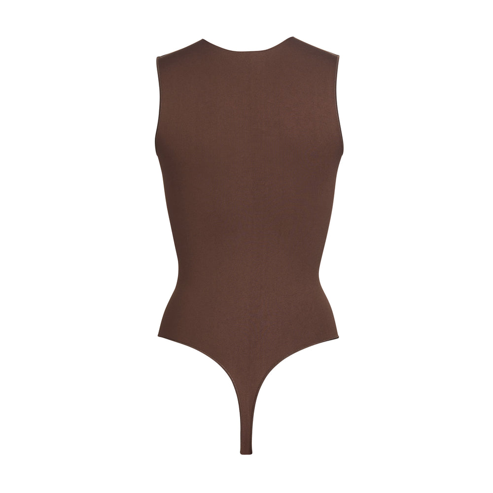 Skims ESSENTIAL CREW NECK Sleeveless Bodysuit Koffie | 75PGDFSEM