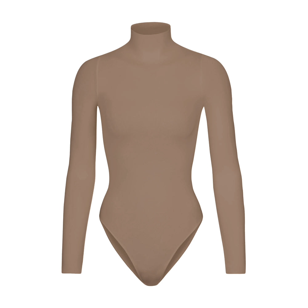 Skims ESSENTIAL MOCK NECK Long Sleeve Bodysuit Abrikoos | 30POYUMFH