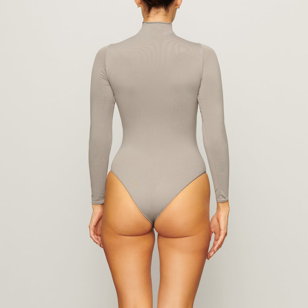 Skims ESSENTIAL MOCK NECK Long Sleeve Bodysuit Grijs | 43YXAQCJR