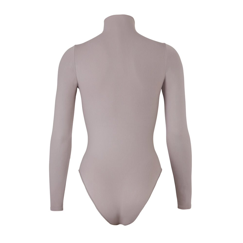 Skims ESSENTIAL MOCK NECK Long Sleeve Bodysuit Grijs | 43YXAQCJR