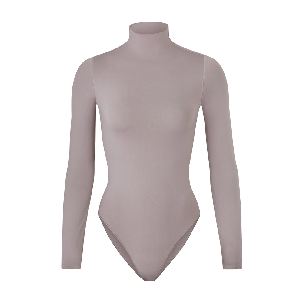 Skims ESSENTIAL MOCK NECK Long Sleeve Bodysuit Grijs | 43YXAQCJR
