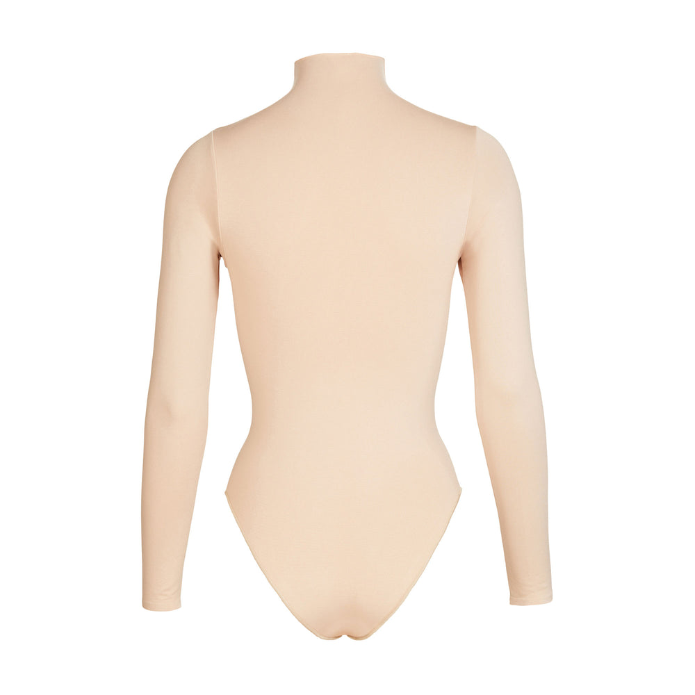 Skims ESSENTIAL MOCK NECK Long Sleeve Bodysuit Bruin Grijs | 45SJMQKLO