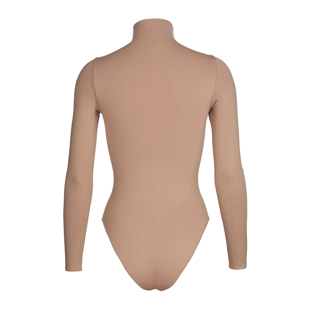 Skims ESSENTIAL MOCK NECK Long Sleeve Bodysuit Abrikoos | 61XLMDWEV