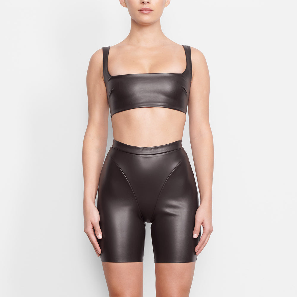 Skims FAUX LEATHER BIKER Korte Broek Zwart | 53DFGVISO
