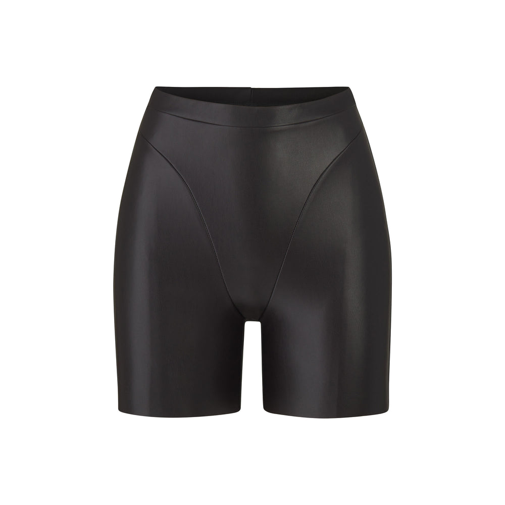 Skims FAUX LEATHER BIKER Korte Broek Zwart | 53DFGVISO