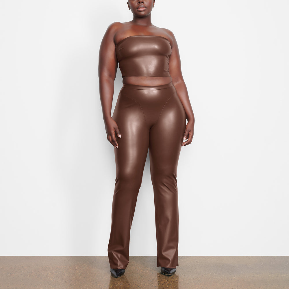 Skims FAUX LEATHER BOOT CUT Broek Chocola | 75IXHKMJY