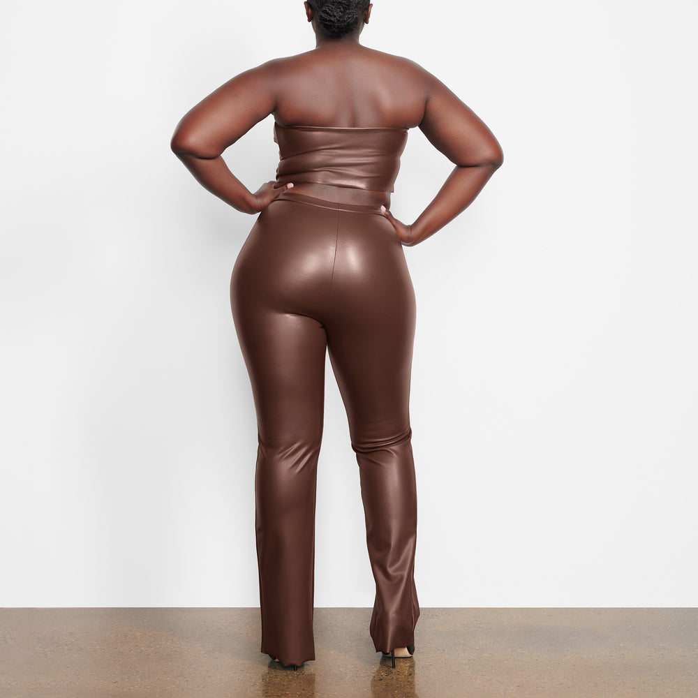 Skims FAUX LEATHER BOOT CUT Broek Chocola | 75IXHKMJY