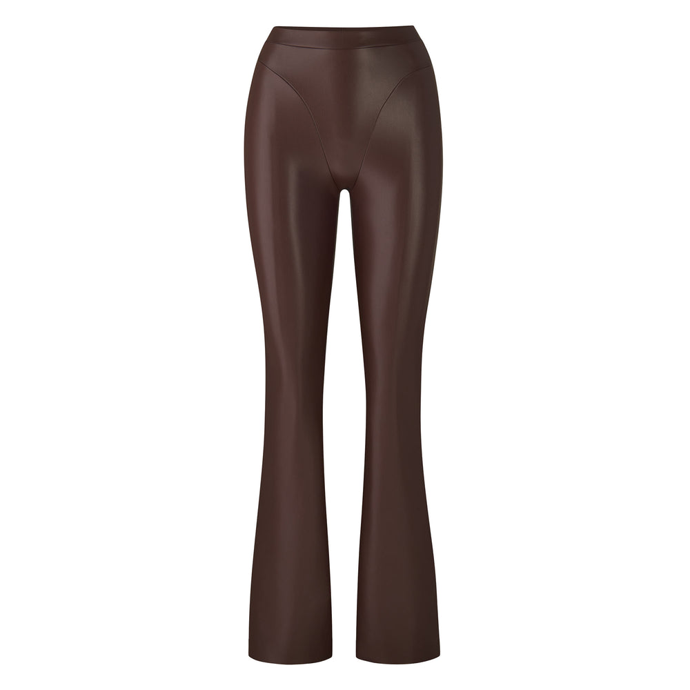 Skims FAUX LEATHER BOOT CUT Broek Chocola | 75IXHKMJY