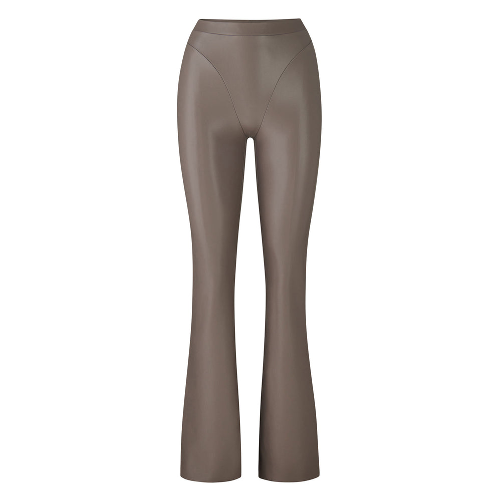 Skims FAUX LEATHER BOOT CUT Broek Zilver | 76YEUOXLZ