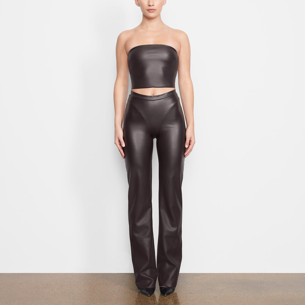 Skims FAUX LEATHER BOOT CUT Broek Zwart | 56IHADMZG