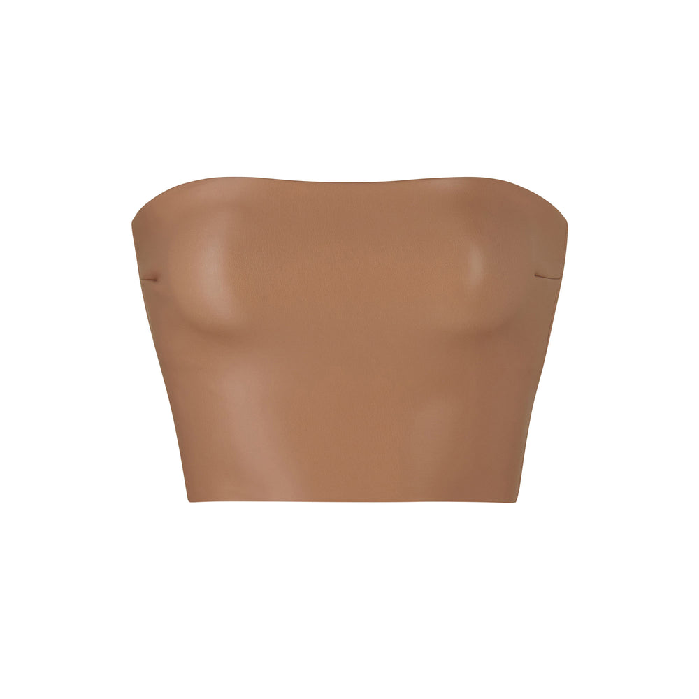 Skims FAUX LEATHER Bandeau Top Abrikoos | 51LZYMXSC