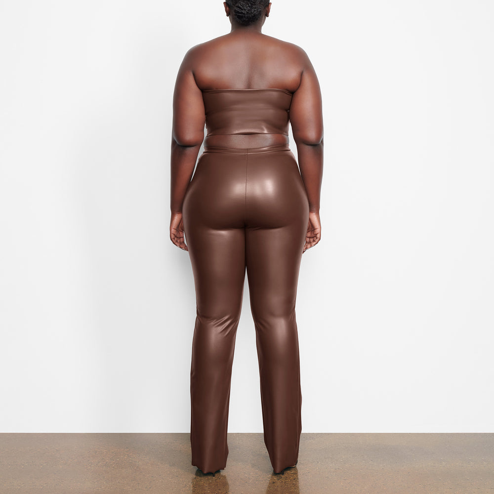 Skims FAUX LEATHER Bandeau Top Chocola | 39OJXPZBM