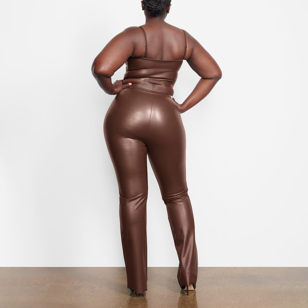Skims FAUX LEATHER Bandeau Top Chocola | 39OJXPZBM