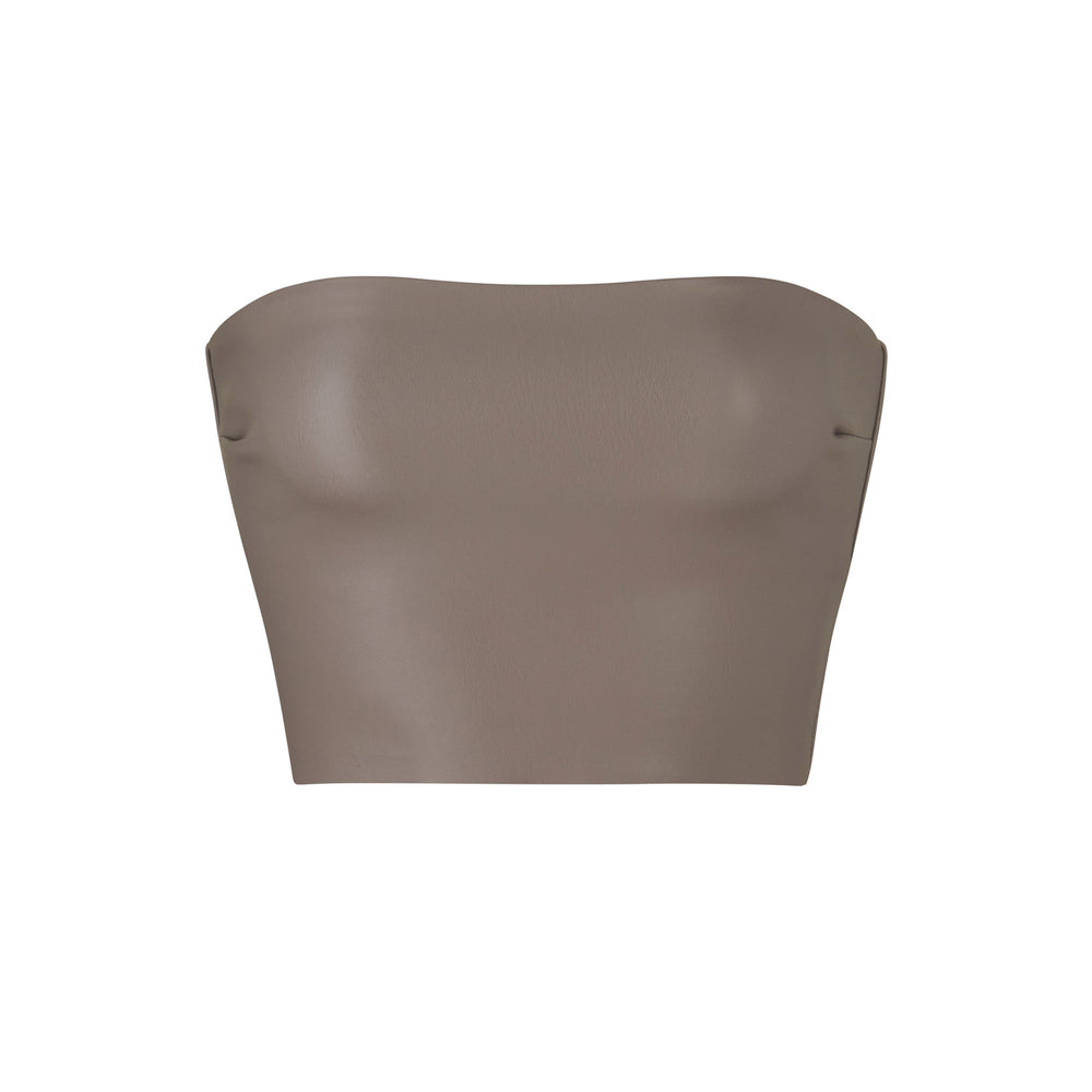 Skims FAUX LEATHER Bandeau Top Zilver | 87WMPLGCS