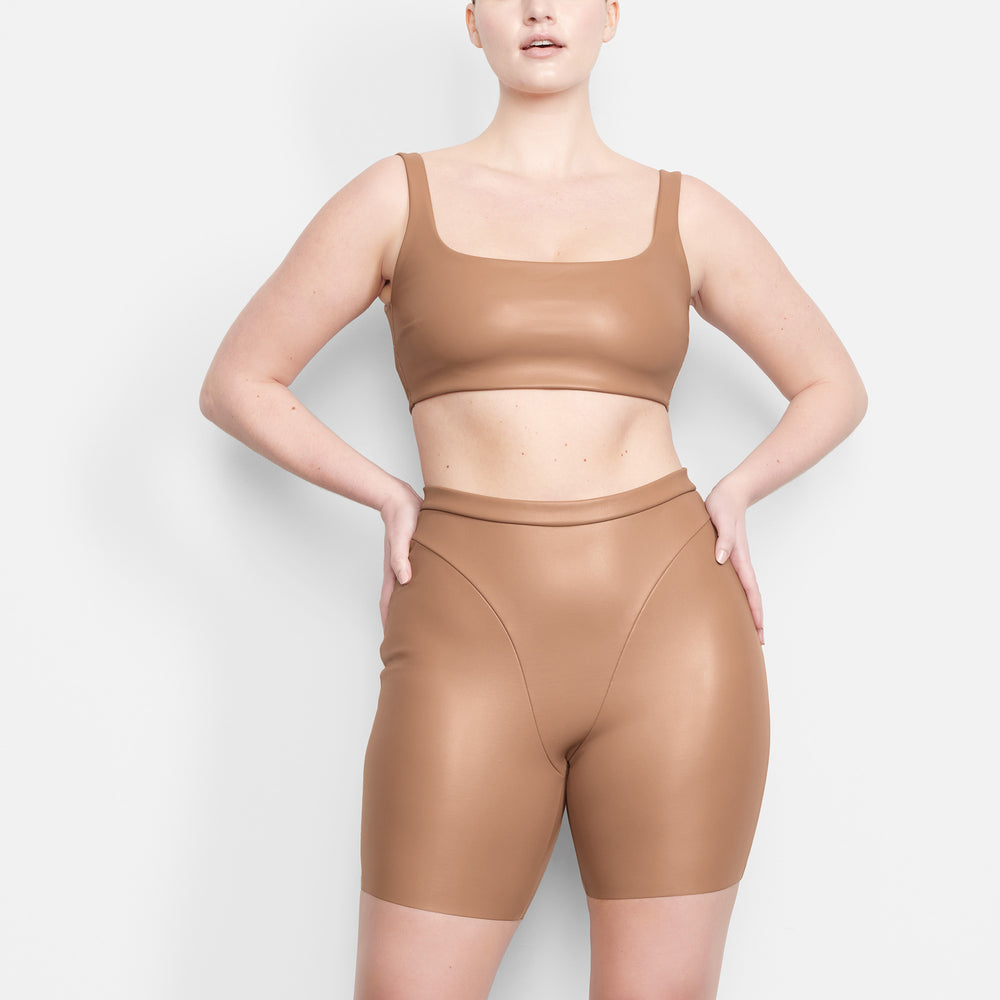 Skims FAUX LEATHER Bralette Abrikoos | 93OJCKGTV