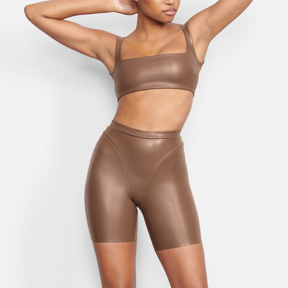 Skims FAUX LEATHER Bralette Bruin | 57MZQCXKR