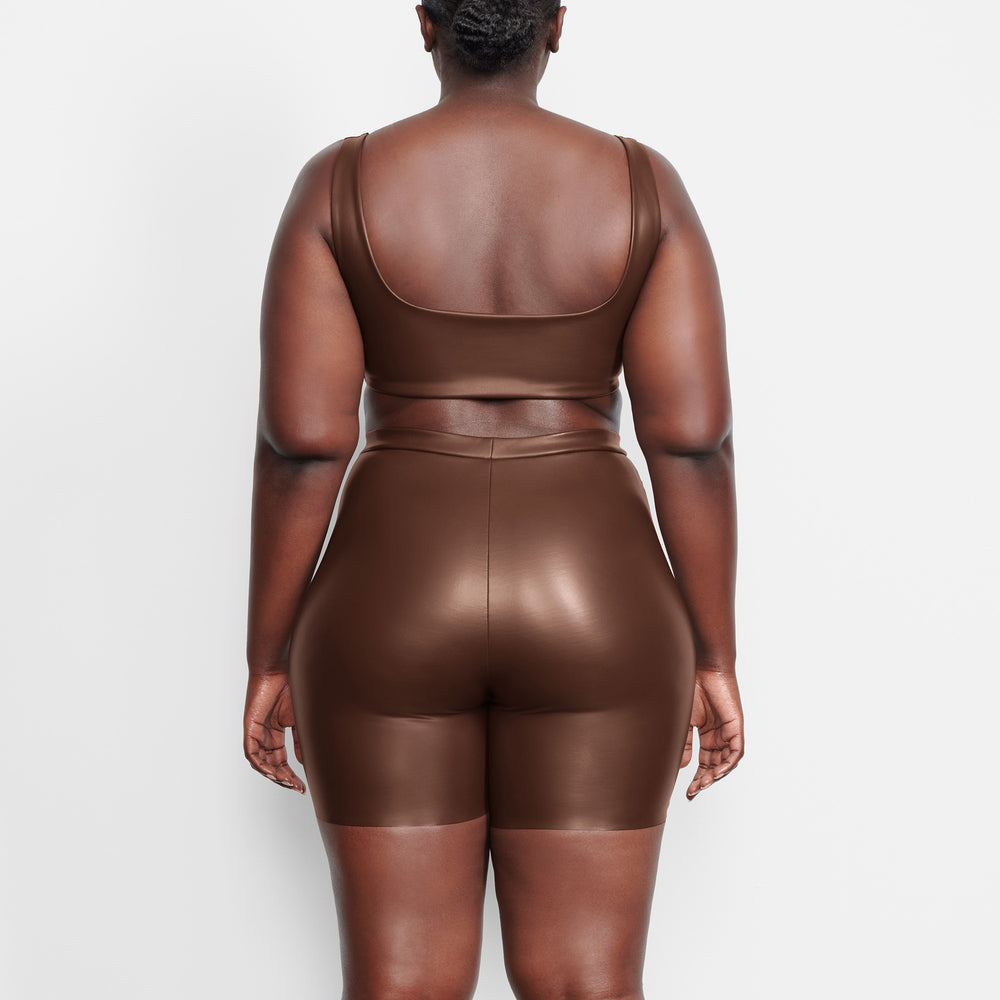 Skims FAUX LEATHER Bralette Chocola | 46UMQIEXP