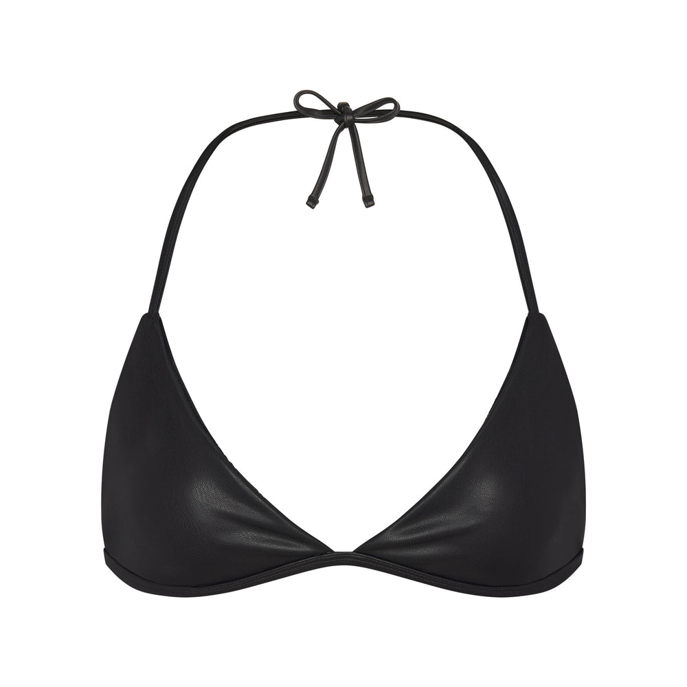 Skims FAUX LEATHER TRIANGLE Bralette Zwart | 87KMEXTJP