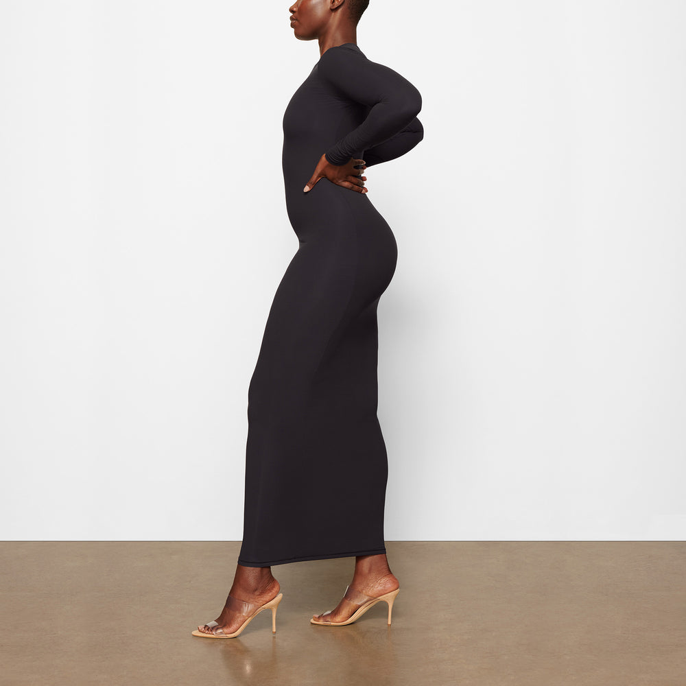 Skims FITS EVERYBODY CREW NECK LONG SLEEVE Jurk Zwart | 78RLOIHKV