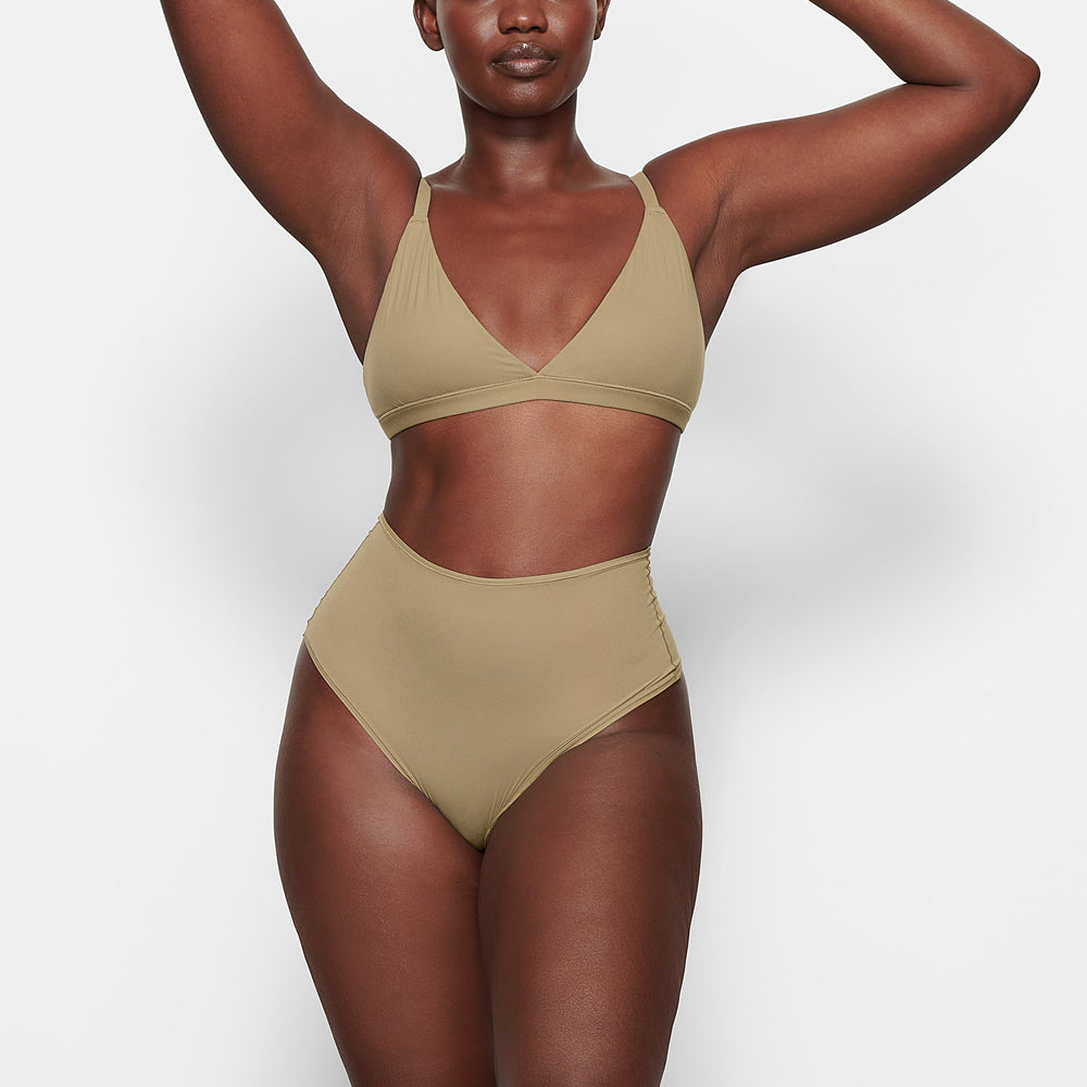 Skims FITS EVERYBODY HIGH WAISTED Thong Khaki | 79XJGWKVS