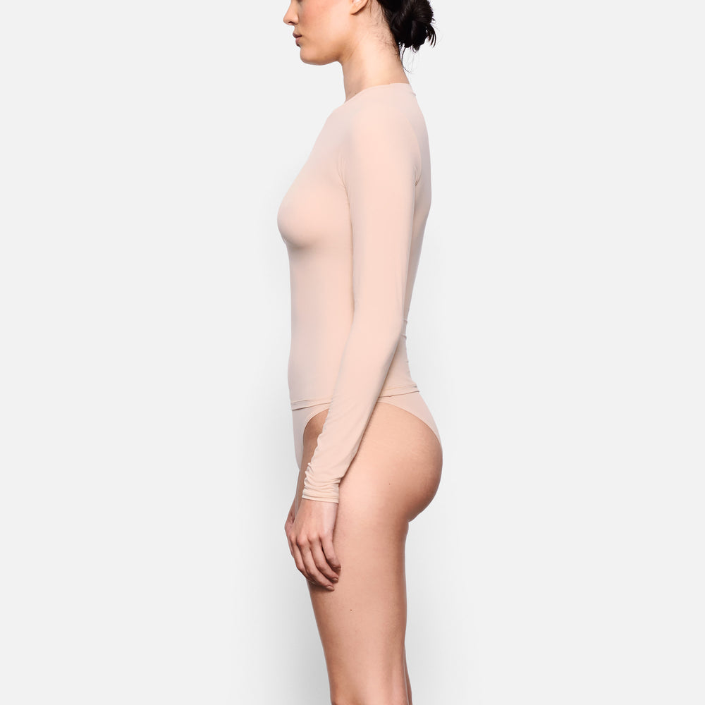 Skims FITS EVERYBODY LONG SLEEVE T-shirt Beige | 18TMQWFUL
