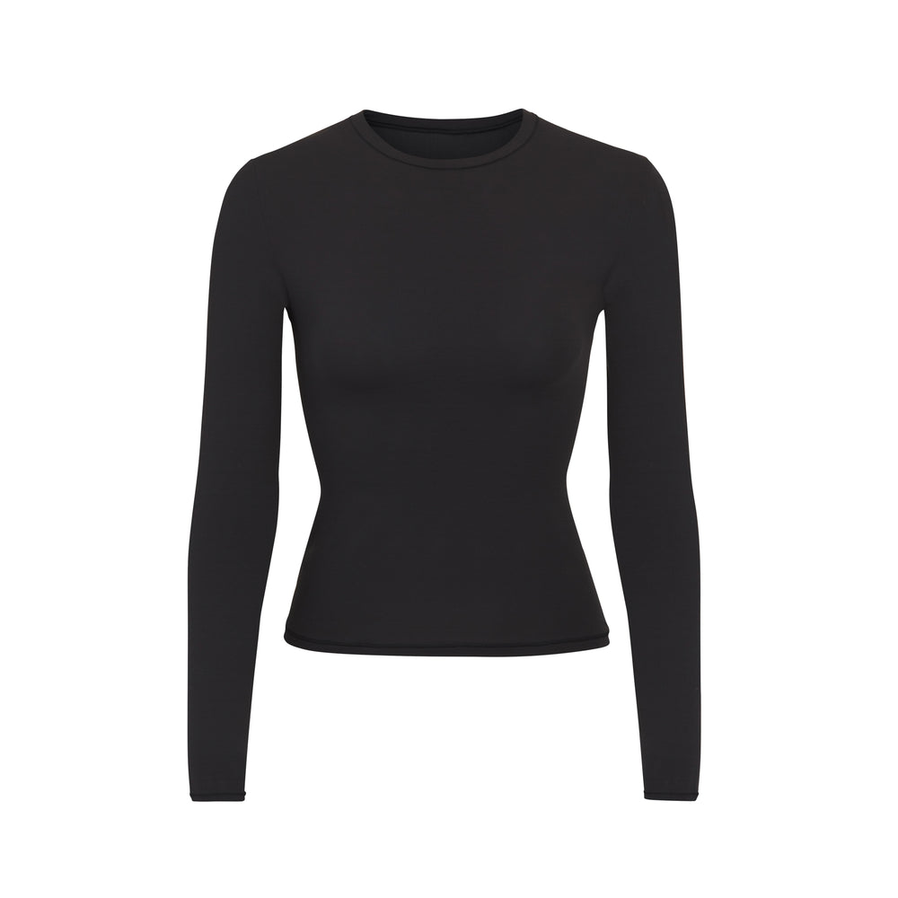 Skims FITS EVERYBODY LONG SLEEVE T-shirt Zwart | 28KSPHQAZ