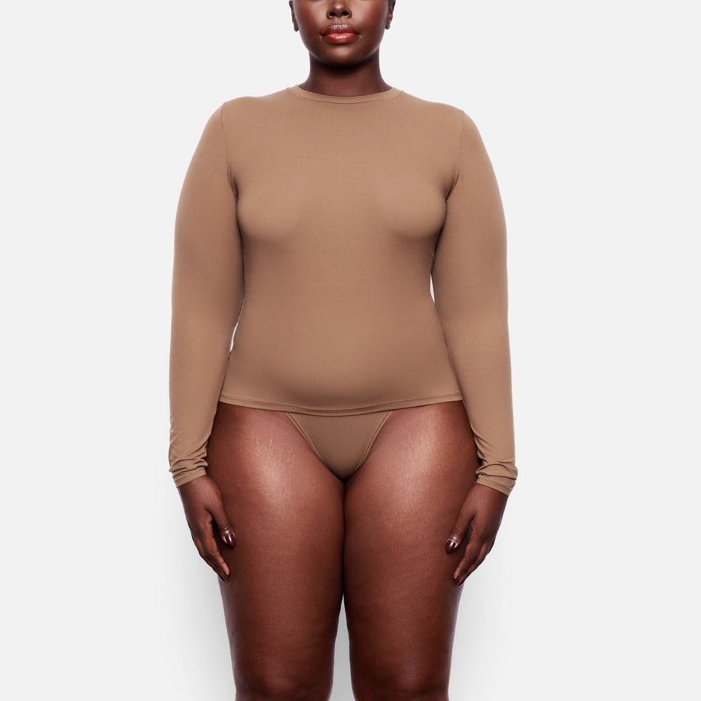 Skims FITS EVERYBODY LONG SLEEVE T-shirt Abrikoos | 47OPJYLSU