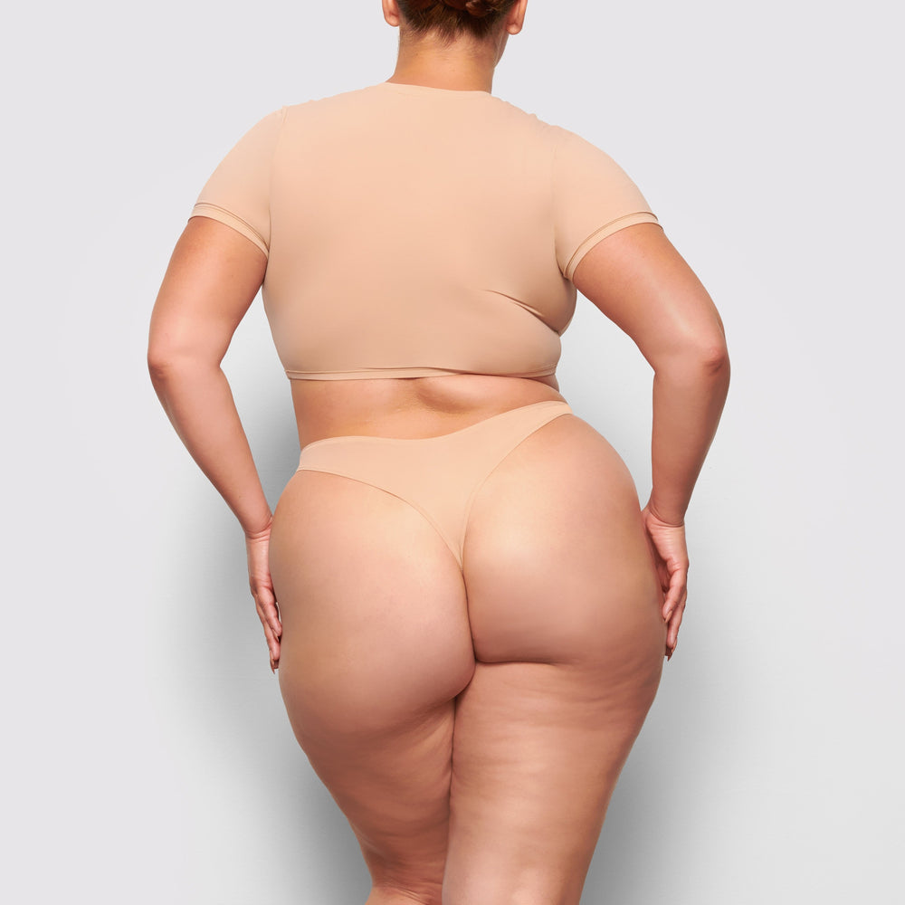 Skims FITS EVERYBODY SUPER CROPPED T-shirt Beige | 07AWUHSQG