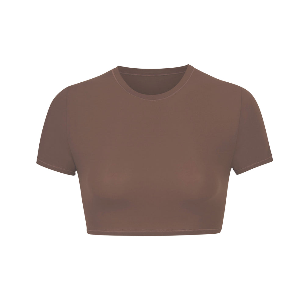 Skims FITS EVERYBODY SUPER CROPPED T-shirt Bruin | 08EVJTGHI