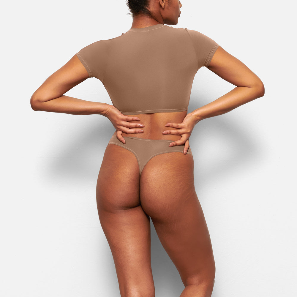 Skims FITS EVERYBODY SUPER CROPPED T-shirt Abrikoos | 08KQZLMBF