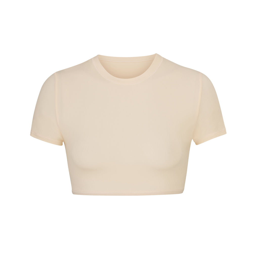 Skims FITS EVERYBODY SUPER CROPPED T-shirt Bruin | 20GQXCNHO