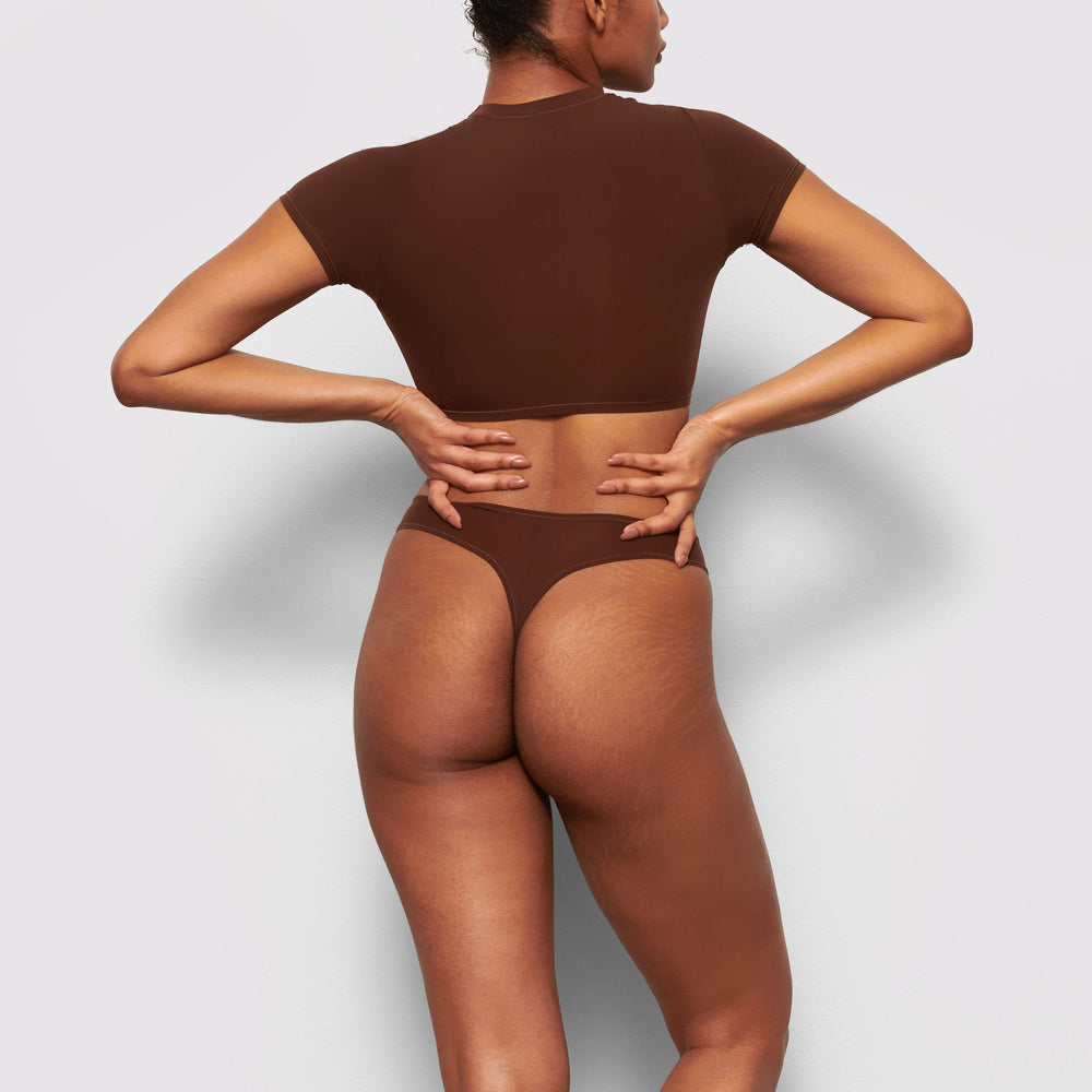 Skims FITS EVERYBODY SUPER CROPPED T-shirt Chocola | 25UPYTGHM