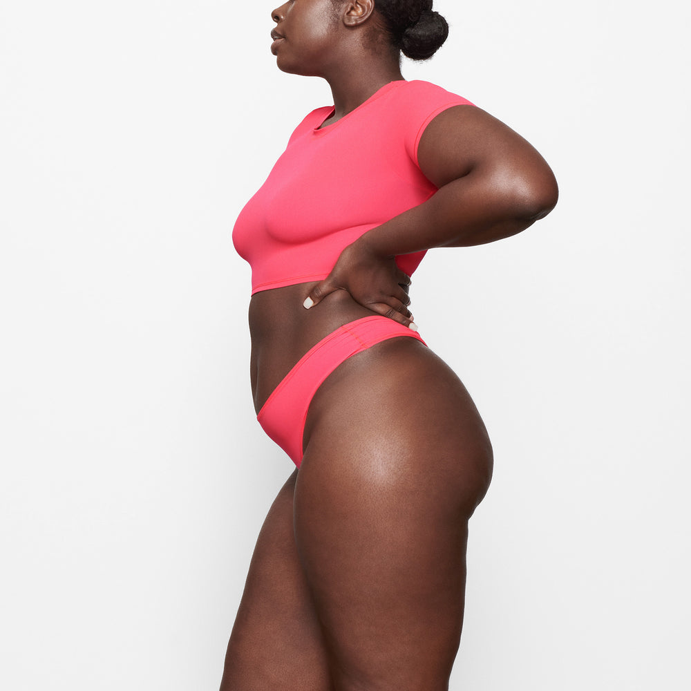Skims FITS EVERYBODY SUPER CROPPED T-shirt Roze | 28FMZSRVT