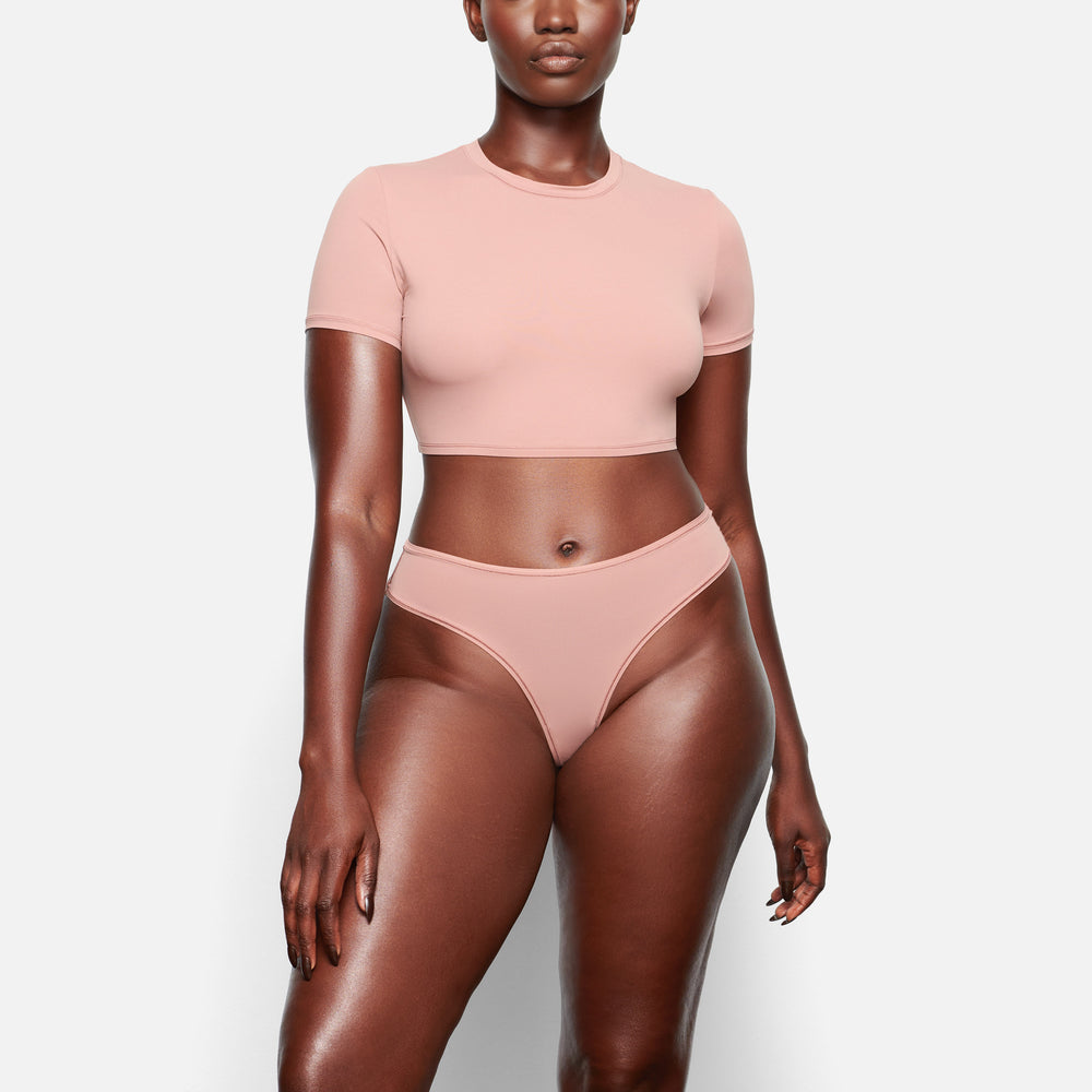 Skims FITS EVERYBODY SUPER CROPPED T-shirt Roze | 31UKGQLAX