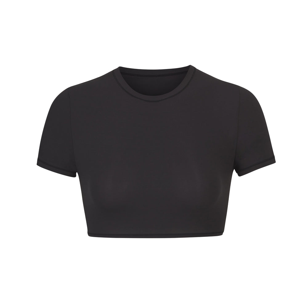 Skims FITS EVERYBODY SUPER CROPPED T-shirt Zwart | 54XLZHEKA
