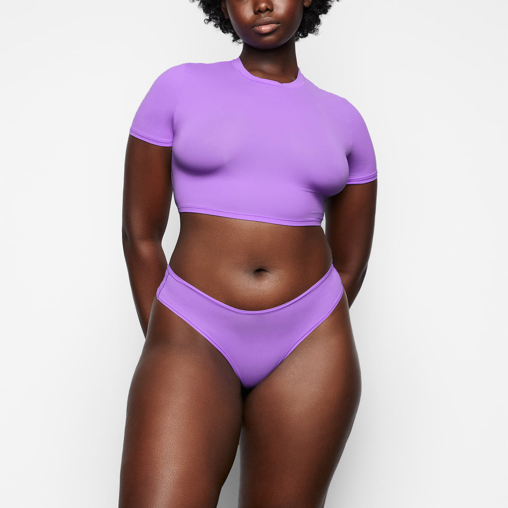 Skims FITS EVERYBODY SUPER CROPPED T-shirt Paars | 69OSGVHMA