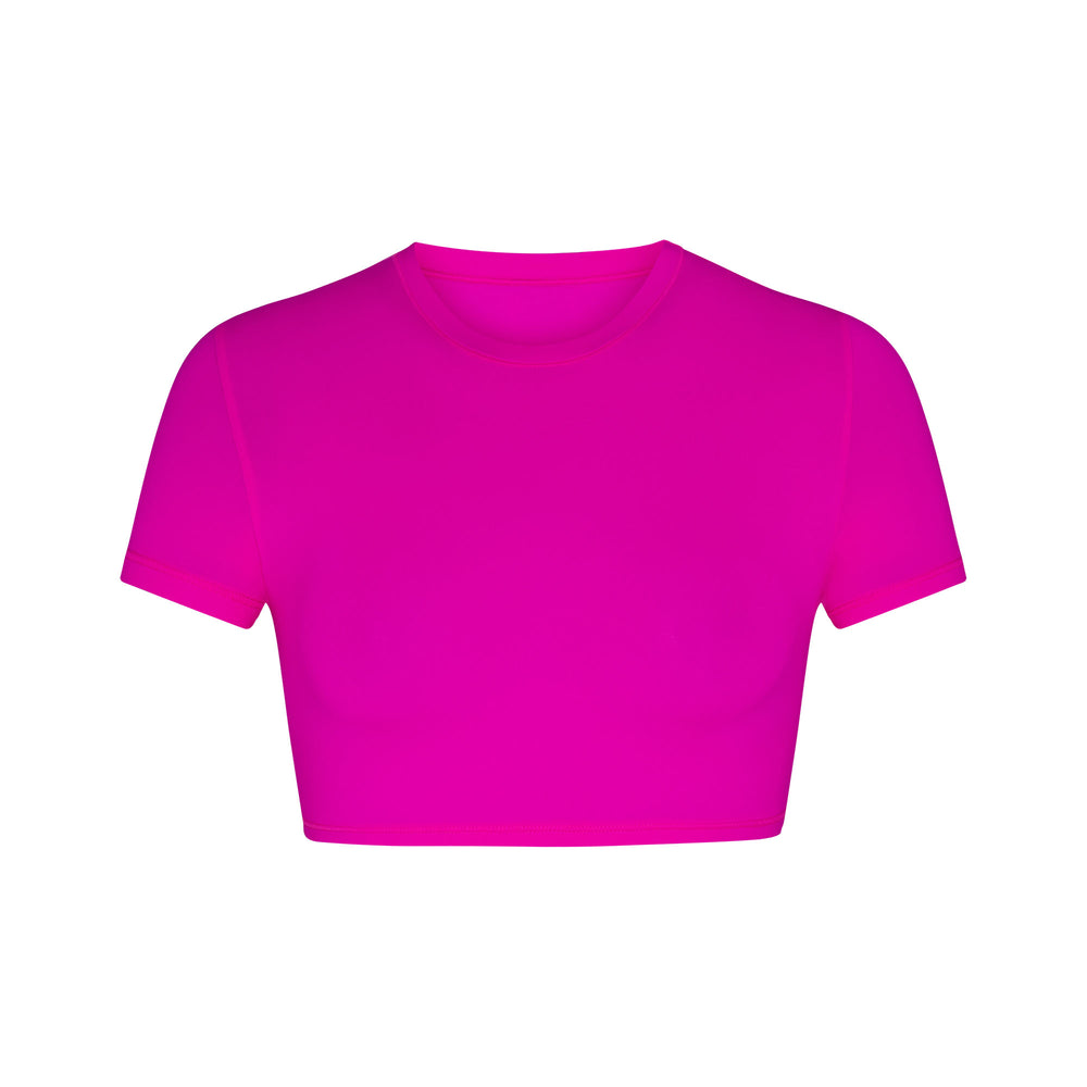Skims FITS EVERYBODY SUPER CROPPED T-shirt Fuchsie | 72CMRXWLY