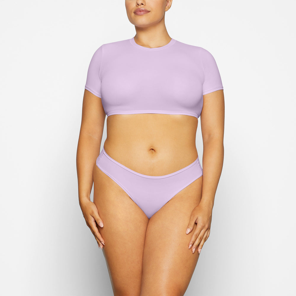 Skims FITS EVERYBODY SUPER CROPPED T-shirt Paars | 79ILBRXZU